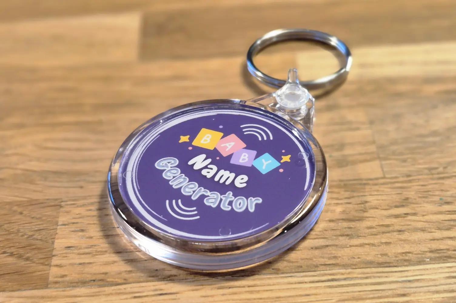 Baby Name Generator Keyring - Side