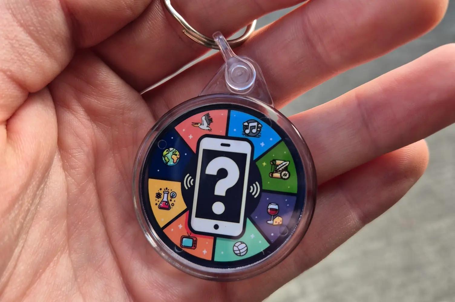 Random Quiz Question Generator Keyring - On Hand