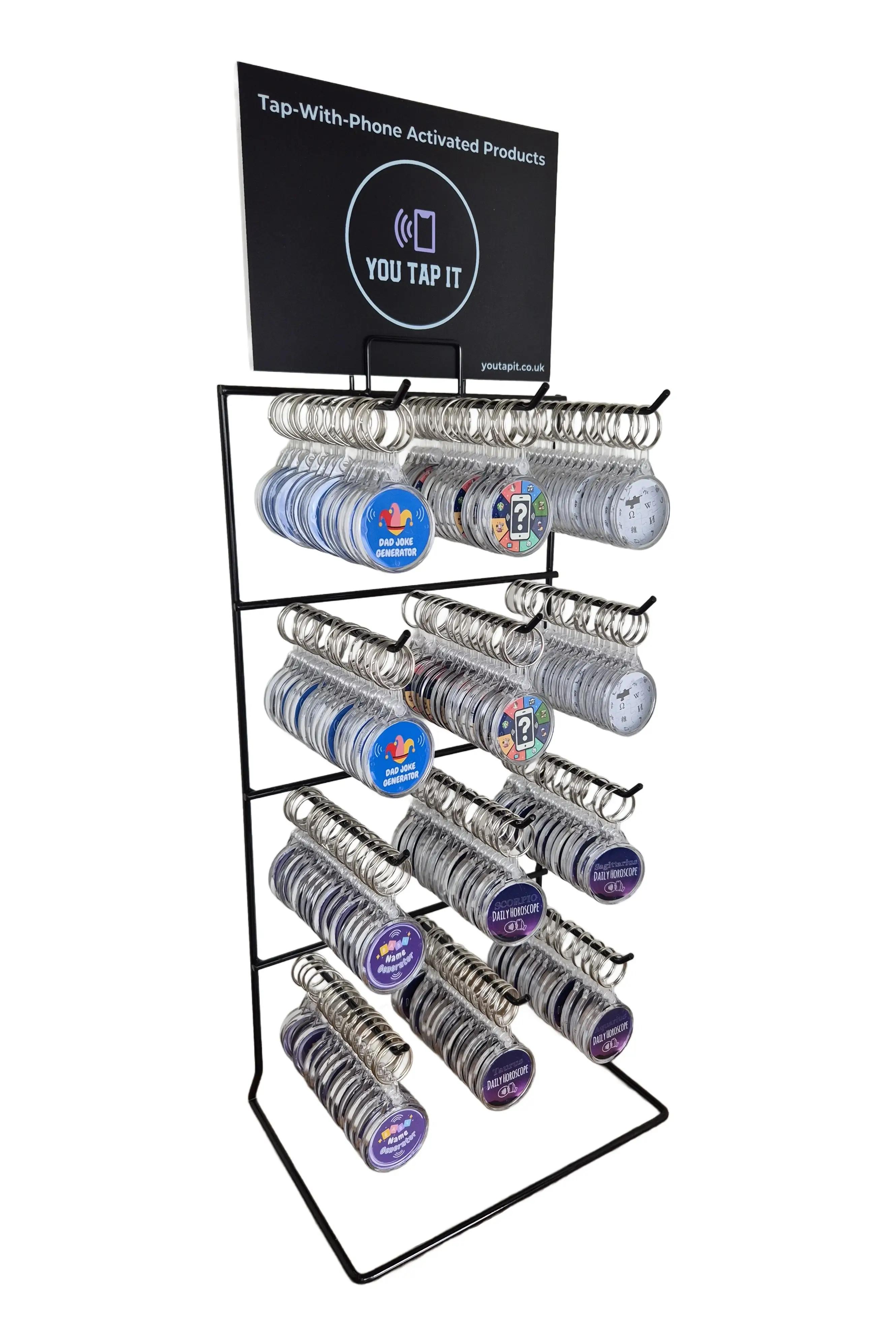 NFC Tap With Phone Keyring POS Display Stand - Full Height | Retail POS Display | YouTapIt.co.uk