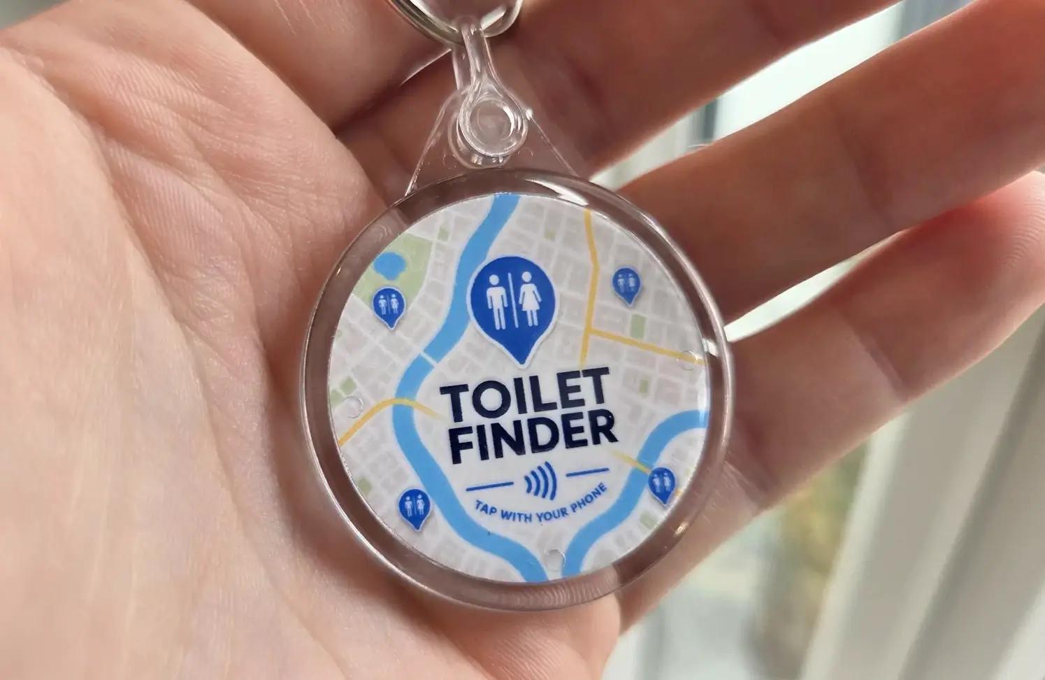 UK Public Toilet Keyring - Side